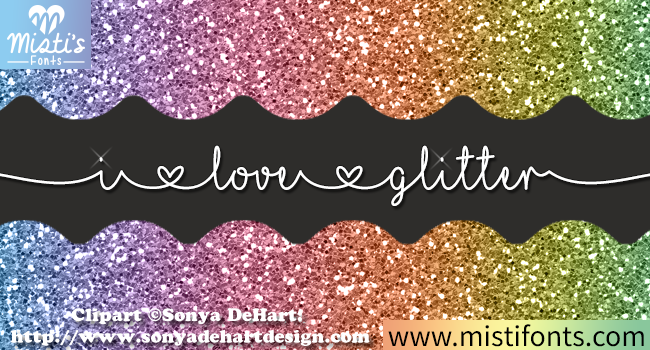 I Love Glitter Font for Creative Branding Projects