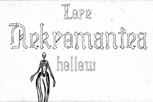 Lore Nekromantea Hollow Font for Editorial Design and Branding